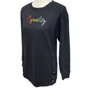 New Hand Printed Upcycled Maternity XS Equality Rainbow Pride Long Sweatshirt